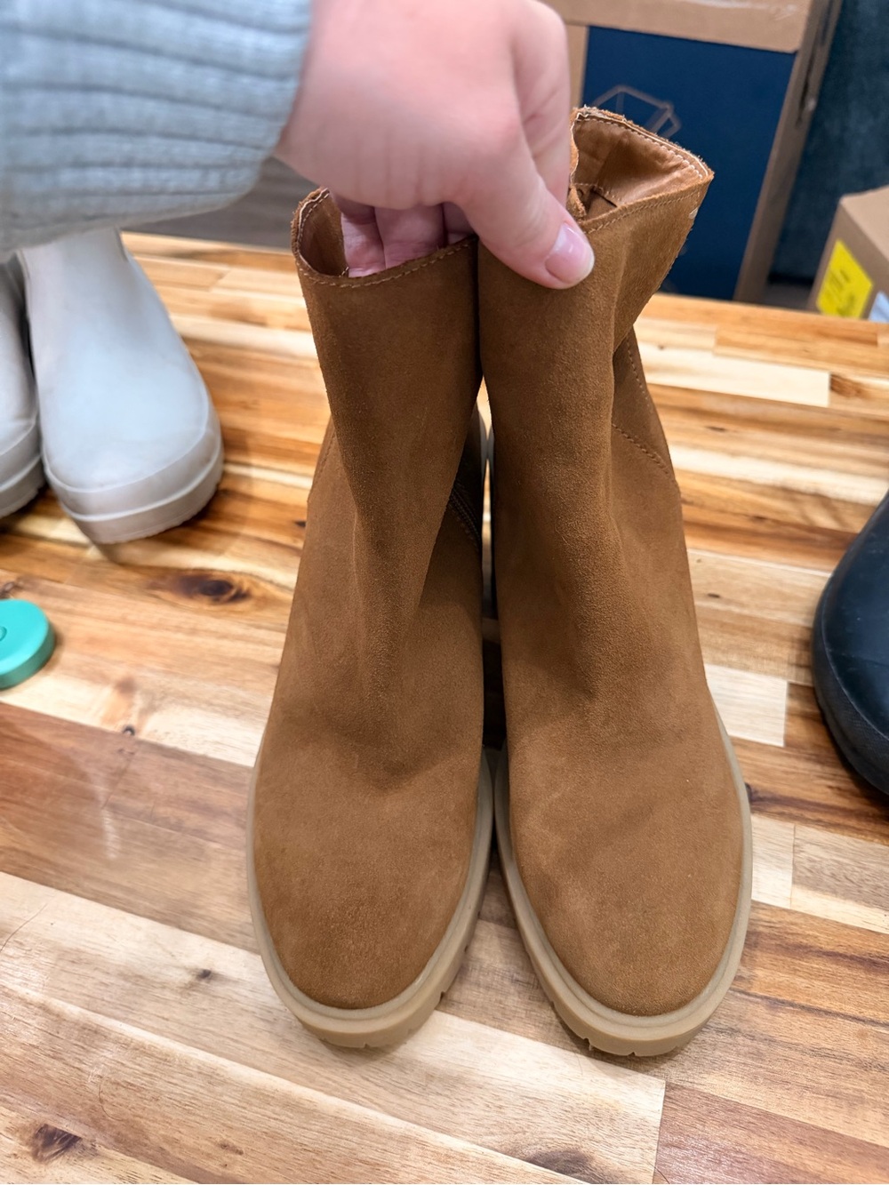 Dolce Vita Tan Suede Pull-On Heeled Ankle Boots